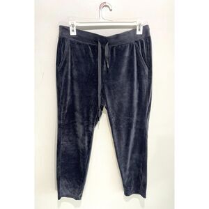 Loft velvet joggers loungewear comfy sweatpants cropped yoga pants women's L